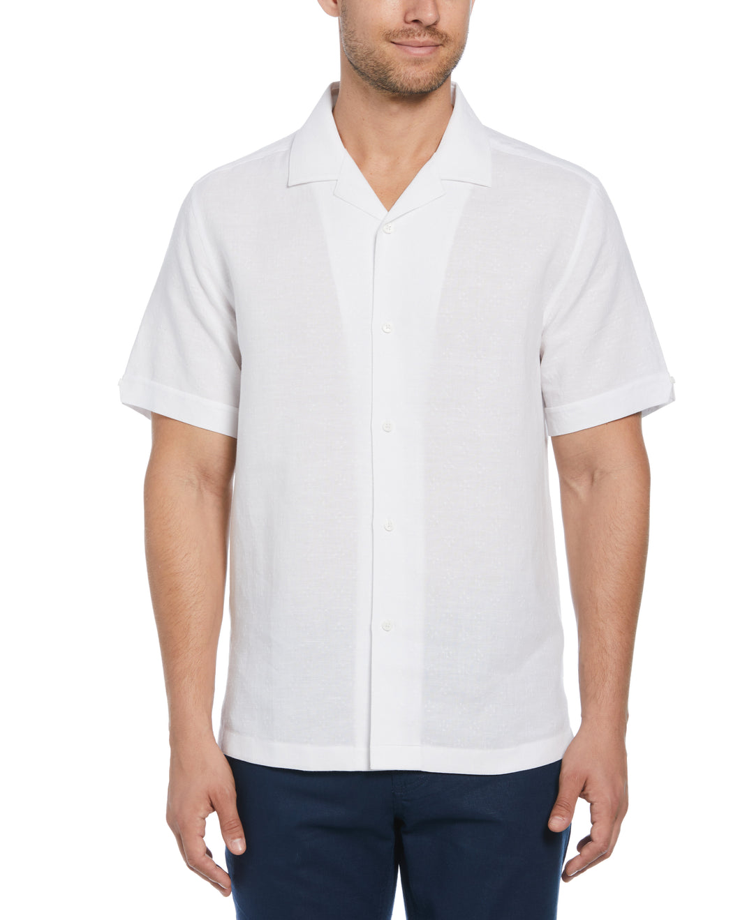 Linen Blend Dobby Camp Collar Shirt Cubavera Linen Blend Dobby Camp Collar Shirt Cubavera