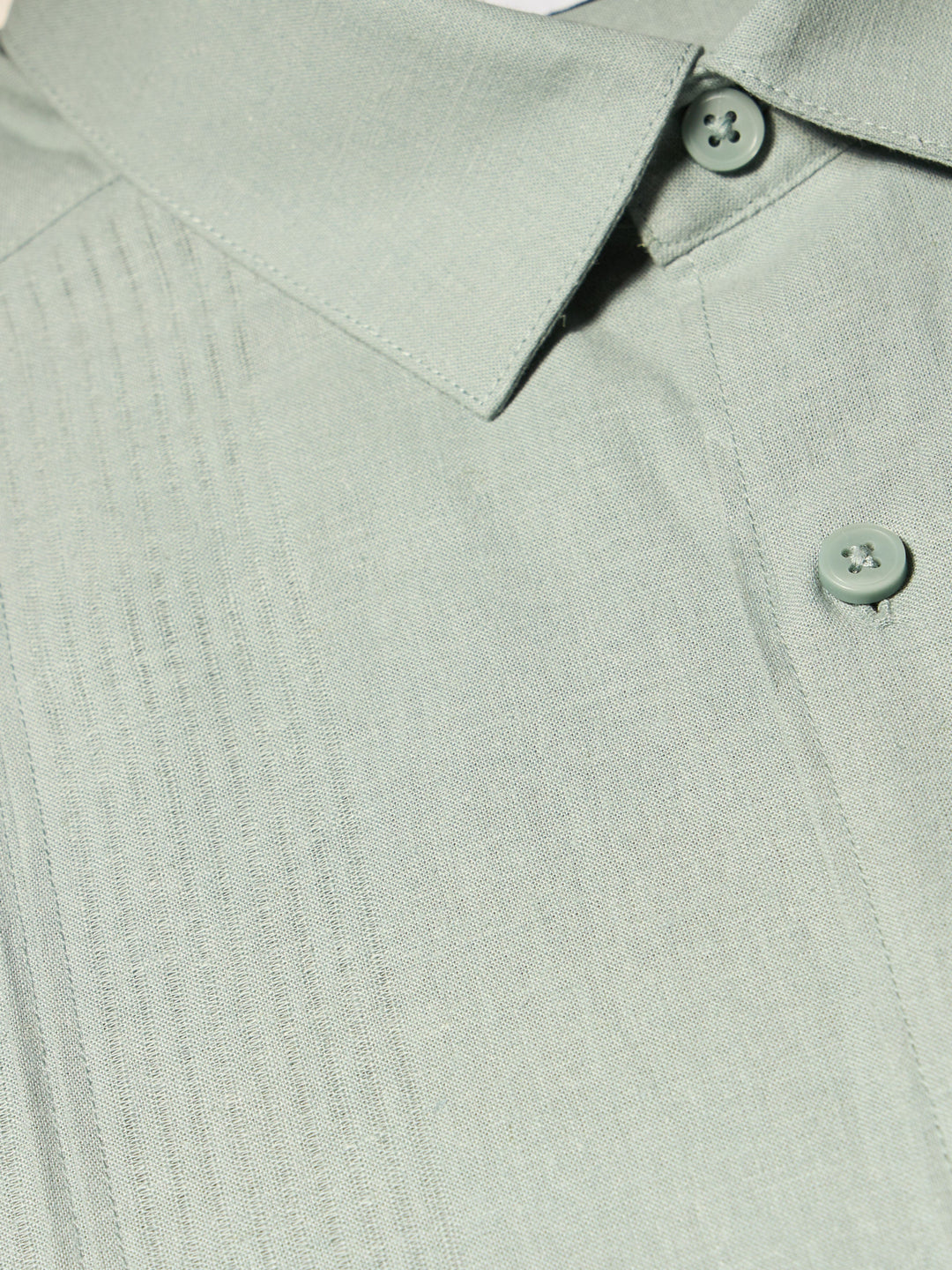Linen Blend Dobby Panel Shirt (Abyss) 