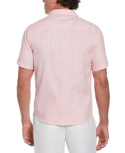 Linen Blend Dobby Stripe Print Shirt (Pink Dolphin) 