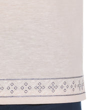 Linen Blend Embroidered Border Shirt (Coral Cloud) 