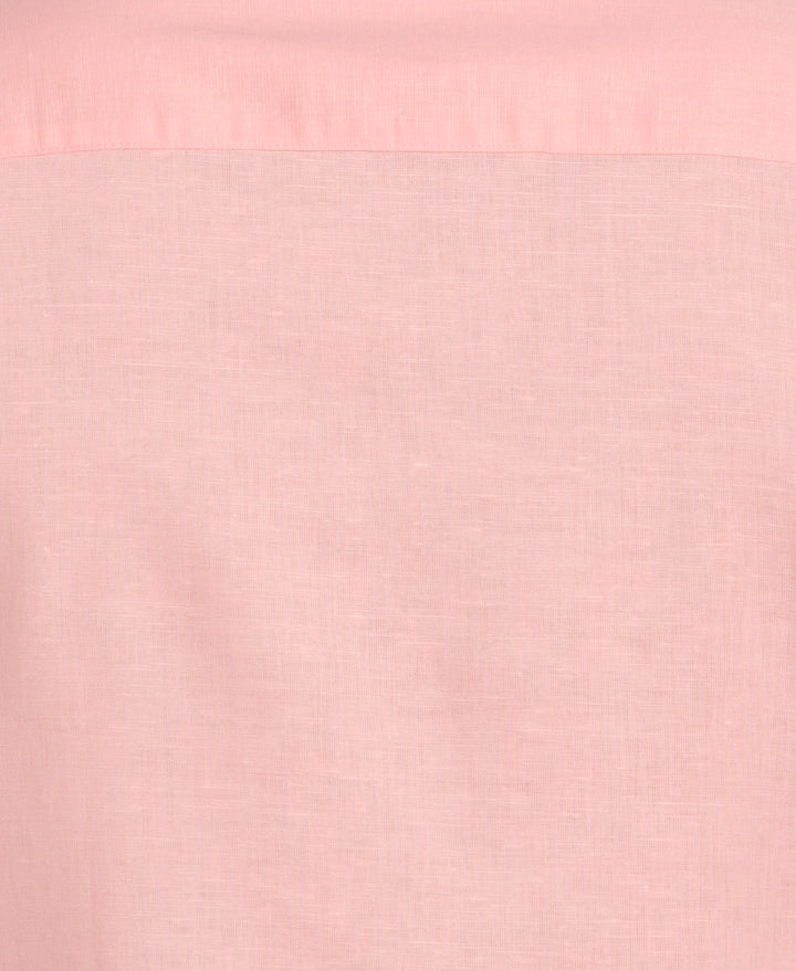 Linen Blend Embroidered Panel Shirt (Candlelight Peach) 