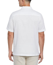 Linen Blend Embroidered Panel Shirt (Brilliant White) 