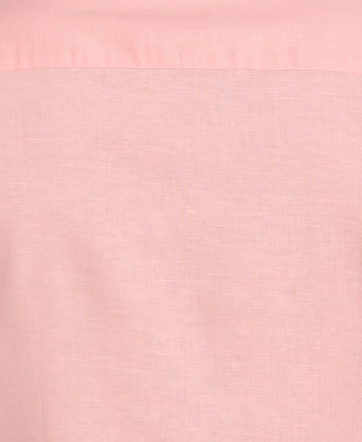 Linen Blend Embroidered Panel Shirt (Candlelight Peach) 