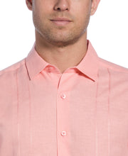 Linen Blend Embroidered Panel Shirt (Candlelight Peach) 