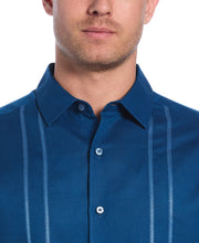 Linen Blend Embroidered Panel Shirt (Blueberry Pancake) 