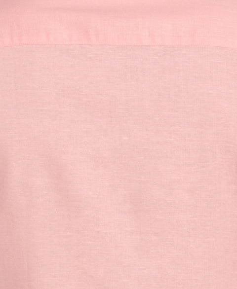 Linen Blend Embroidered Panel Shirt (Candlelight Peach) 