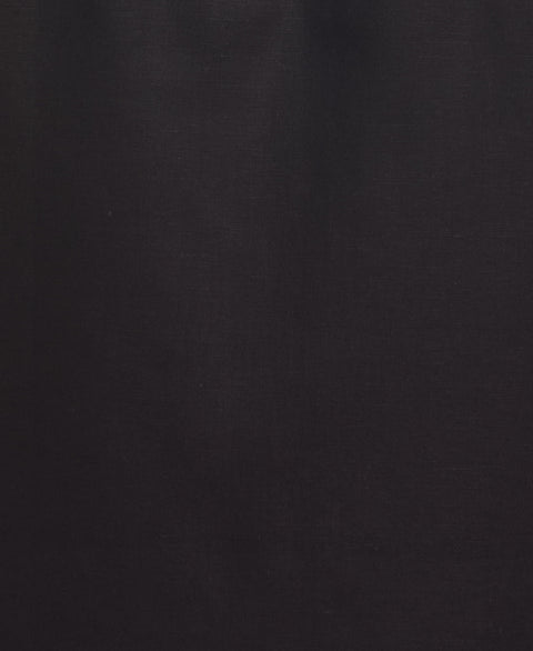 Linen Blend Embroidered Panel Shirt (Jet Black) 