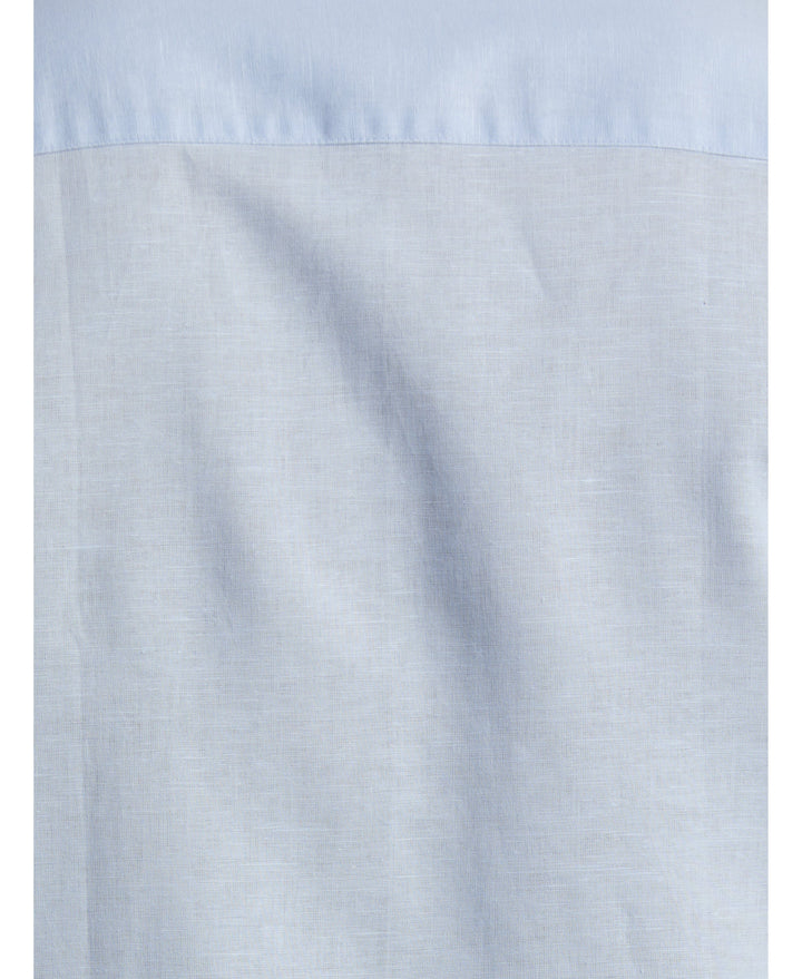 Linen Blend Embroidered Panel Shirt-Casual Shirts-Cubavera