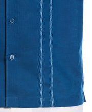 Linen Blend Embroidered Panel Shirt (Blueberry Pancake) 