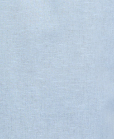 Linen Blend Embroidered Panel Shirt (Clear Sky) 
