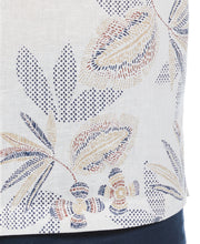 Linen Blend Engineered Floral Print Shirt (Brilliant White) 