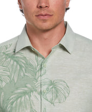 Linen Blend Engineered Tropical Print Shirt (Basil) 