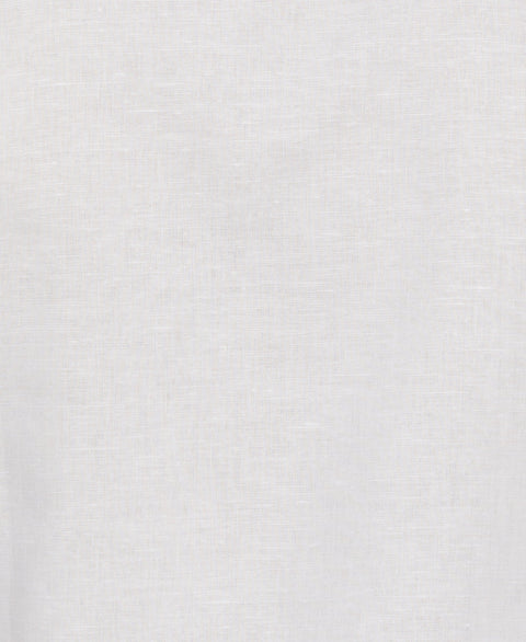 Linen Blend Flamingo Print Shirt (Brilliant White) 