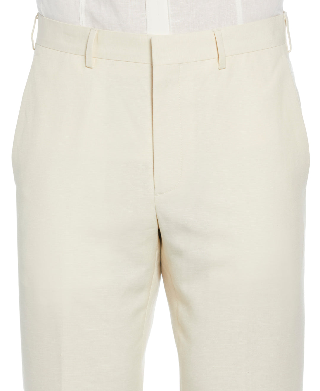 Linen Blend Flat Front Dress Pant (Turtledove) 