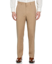 Linen Blend Flat Front Pant (Dune) 