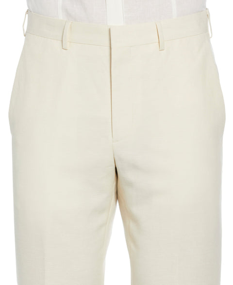 Linen Blend Flat Front Pant (Turtledove) 
