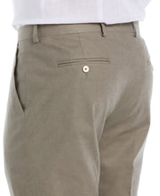 Linen Blend Flat Front Pant (Burnt Olive) 