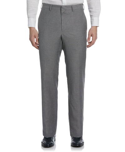 Linen Blend Flat Front Pant (Smoked Pearl) 