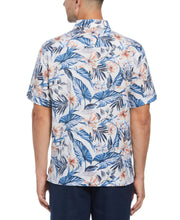 Linen Blend Floral Print Shirt (Brilliant White) 