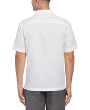 Linen Blend Geo Embroidered Panel Shirt (Brilliant White) 