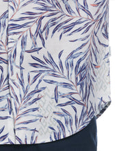 Linen Blend Geo Leaf Print Shirt (Brilliant White) 