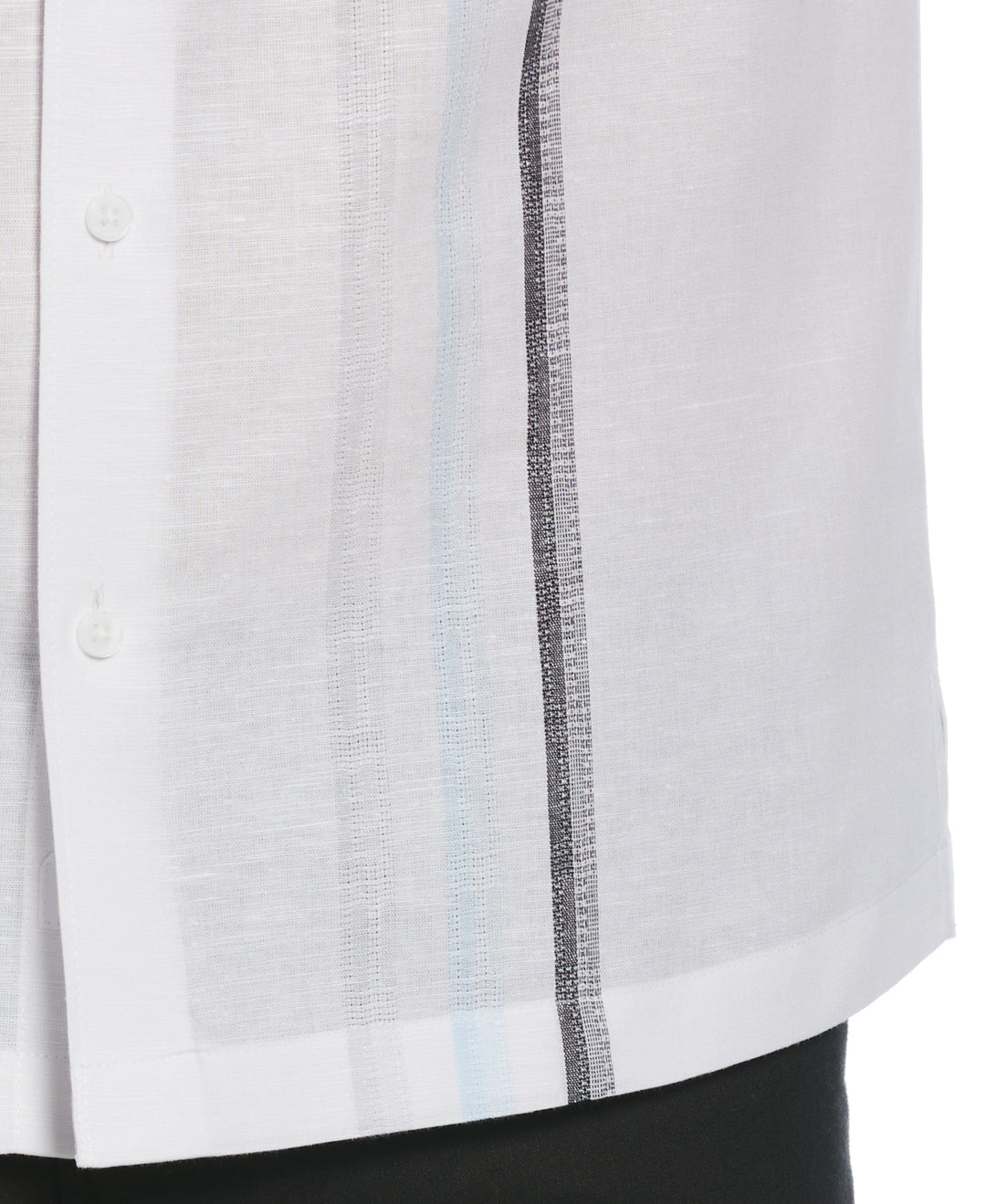 Linen Blend Gradient Panel Shirt (Brilliant White) 