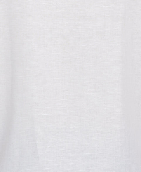 Linen Blend Gradient Stripe Panel Shirt (Brilliant White) 