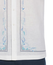 Linen Blend L-Shape Embroidered Shirt (Brilliant White) 