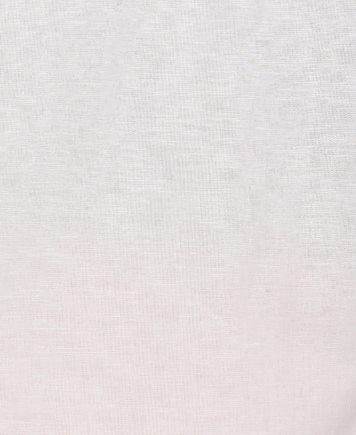 Linen Blend L-Shape Embroidered Shirt (Brilliant White) 