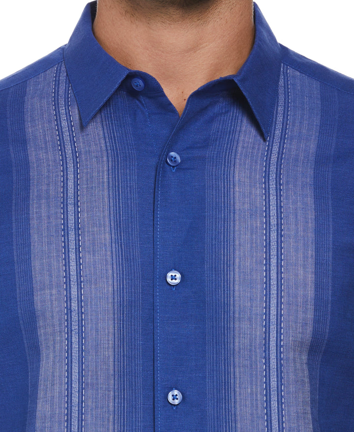 Linen Blend L-Shape Yarn Dye Shirt (Deep Ultramarine) 