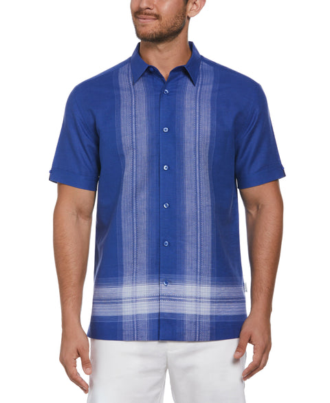 Linen Blend L-Shape Yarn Dye Shirt (Deep Ultramarine) 