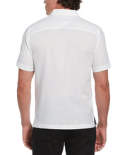 Linen Blend L-Shaped Deco Pattern Shirt (Brilliant White) 