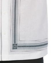 Linen Blend L-Shaped Deco Pattern Shirt (Brilliant White) 