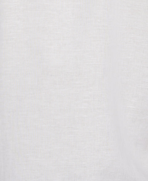 Linen Blend L-Shaped Deco Pattern Shirt (Brilliant White) 