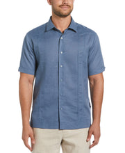 Linen Blend No Pocket Guayabera Shirt (Captains Blue) 