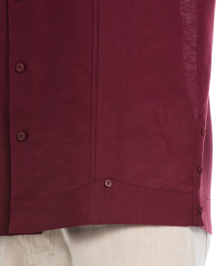 Linen Blend Guayabera Shirt (Windsor Wine) 