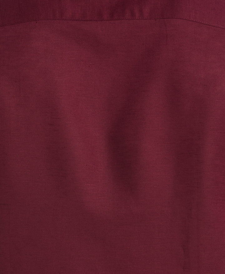 Linen Blend Guayabera Shirt (Windsor Wine) 