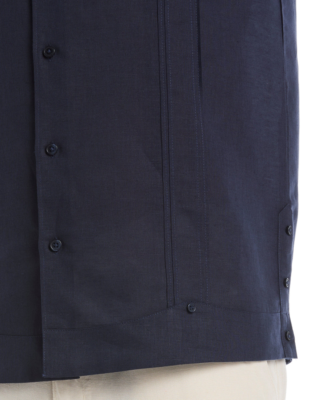 Linen Blend Guayabera Shirt (Mood Indigo) 