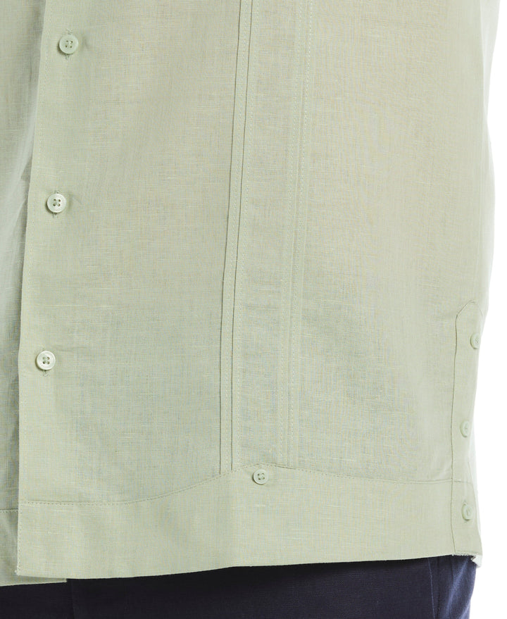 Linen Blend Guayabera Shirt (Reseda) 