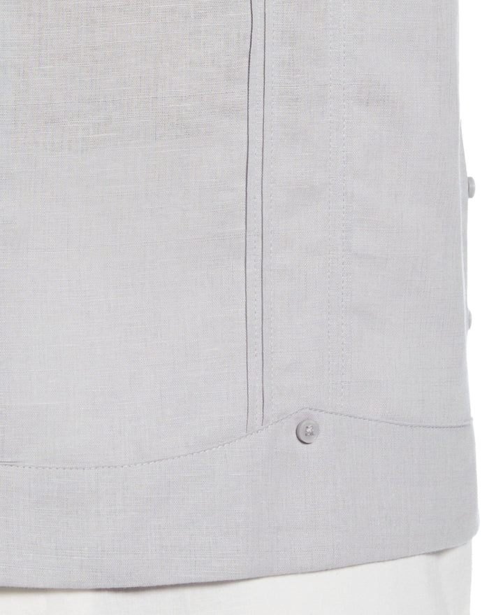Linen Blend Guayabera Shirt (Micro Chip) 