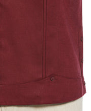 Linen Blend No Pocket Guayabera Shirt (Cabernet) 