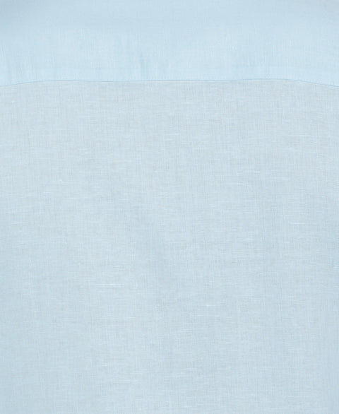Linen Blend No Pocket Guayabera Shirt (Dream Blue) 
