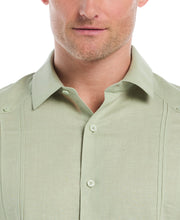 Linen Blend Guayabera Shirt (Reseda) 