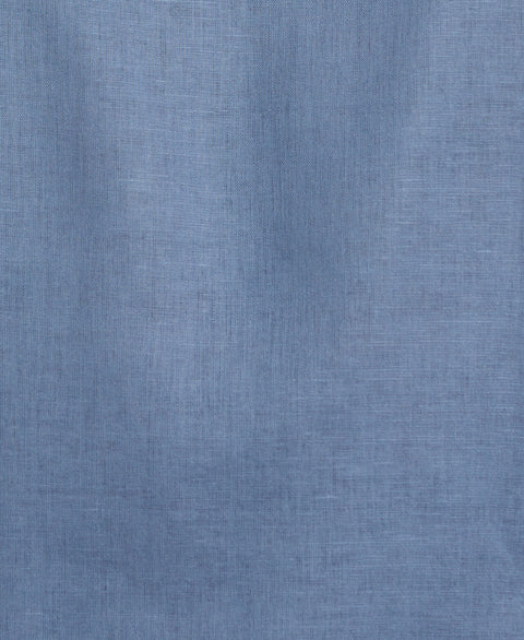 Linen Blend No Pocket Guayabera Shirt (Captains Blue) 