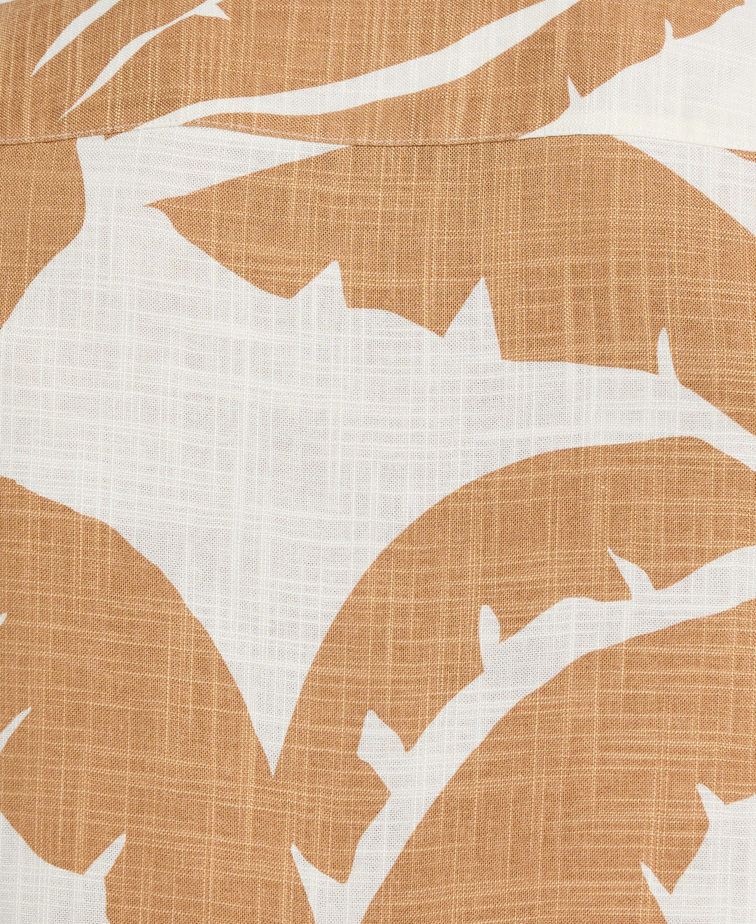 Linen Blend Palm Print Shirt (Egret) 
