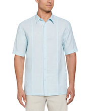 Linen Blend Panel Shirt (Aquatic) 