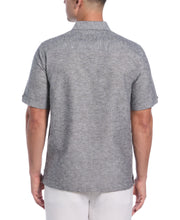 Linen Blend Panel Shirt (Jet Black) 
