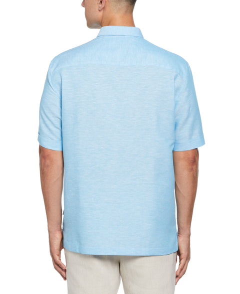 Linen Blend Panel Shirt (Swim Cap) 