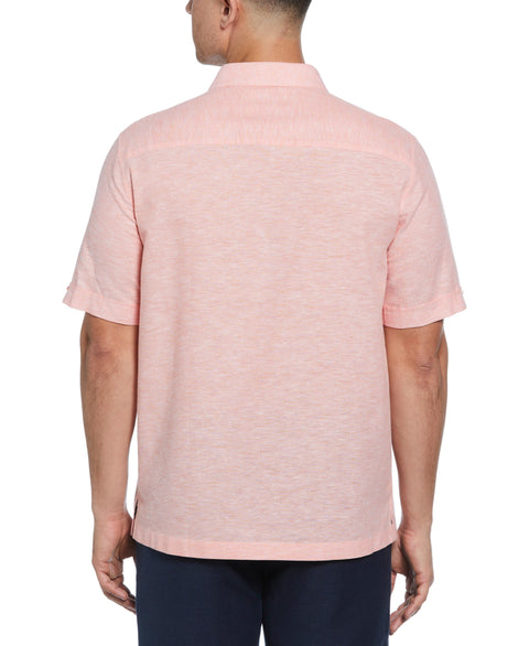 Linen Blend Panel Shirt (Lantana) 