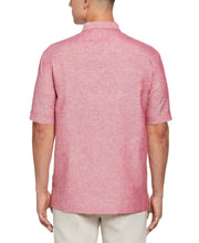 Linen Blend Panel Shirt (Tango Red) 